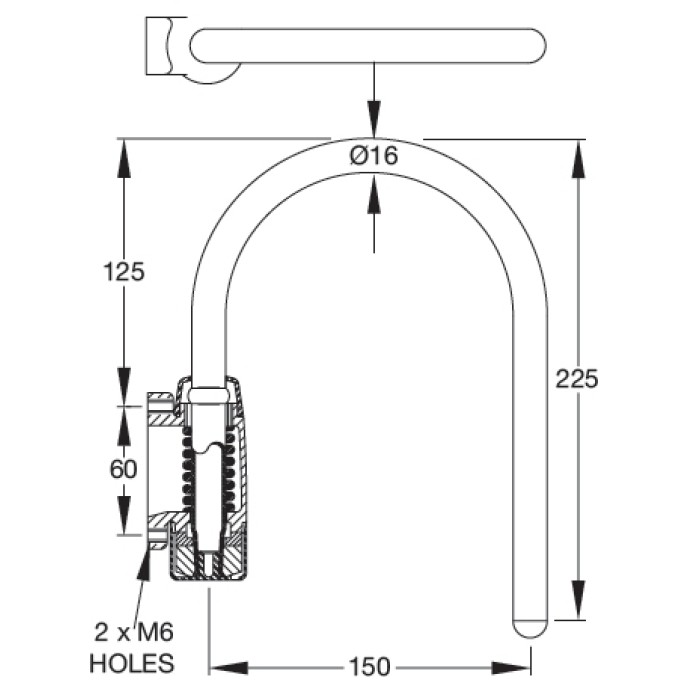 Brat universal vertical rotativ in forma de potcoava - Pentru oglinda laterala auto